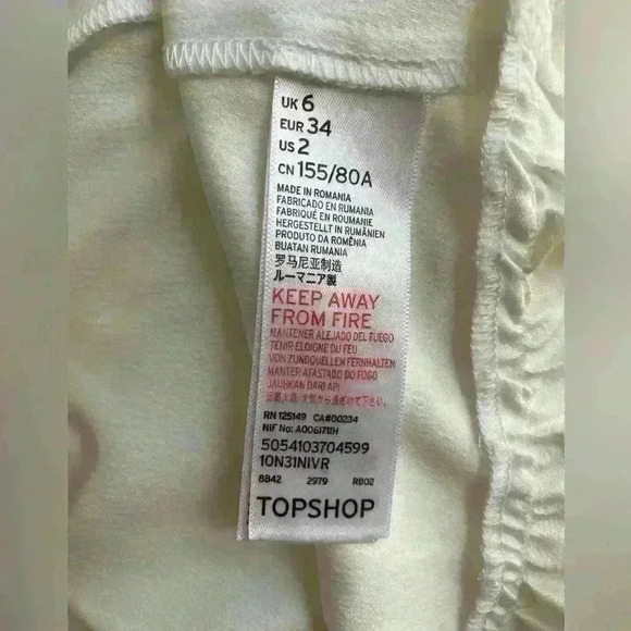 TOPSHOP White Ruffled Wrap Mini Dress | size 2 - Picture 10 of 12